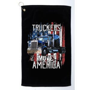 Funny Trucker American Flag Truck Driver Shirt Truck Driver Gift Platinum Collection Golf Towel