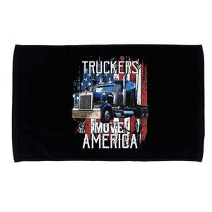 Funny Trucker American Flag Truck Driver Shirt Truck Driver Gift Microfiber Hand Towel