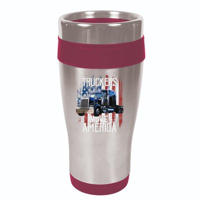 Funny Trucker American Flag Truck Driver Shirt Truck Driver Gift 16oz Travel Tumbler