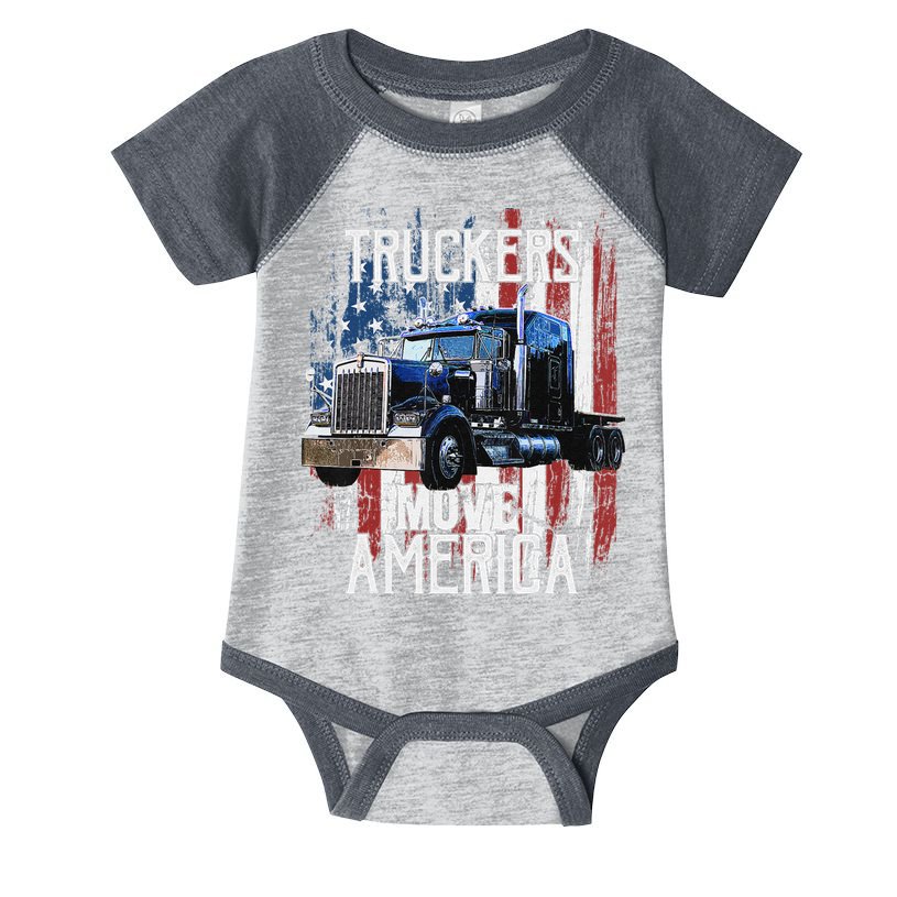 Funny Trucker American Flag Truck Driver Shirt Truck Driver Gift Infant Baby Jersey Bodysuit
