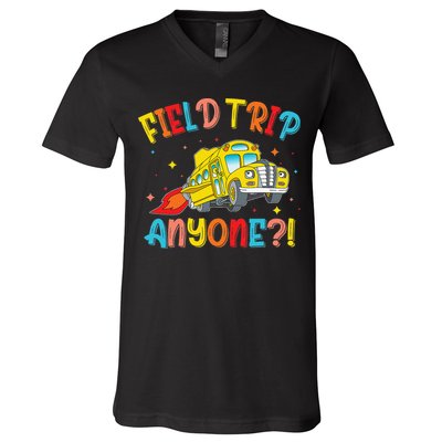 Field Trip Anyone School Trips Field Day 2025 Teachers Gift V-Neck T-Shirt