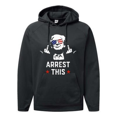 Funny Trump Arrest This Donald Trump Middle Finger President Performance Fleece Hoodie