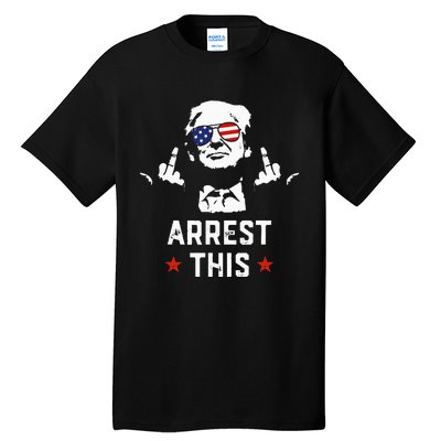 Funny Trump Arrest This Donald Trump Middle Finger President Tall T-Shirt