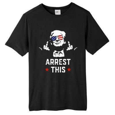 Funny Trump Arrest This Donald Trump Middle Finger President Tall Fusion ChromaSoft Performance T-Shirt