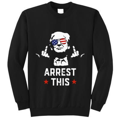 Funny Trump Arrest This Donald Trump Middle Finger President Tall Sweatshirt