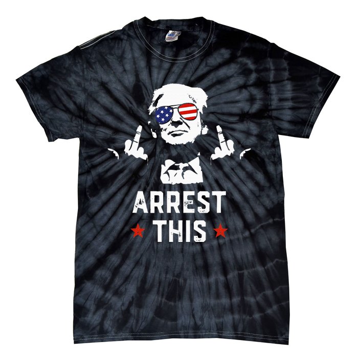 Funny Trump Arrest This Donald Trump Middle Finger President Tie-Dye T-Shirt