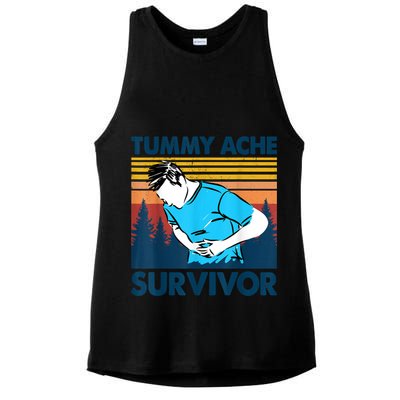 Funny Tummy Ache Survivor ShirtTummy Ache Survivor Design Ladies PosiCharge Tri-Blend Wicking Tank