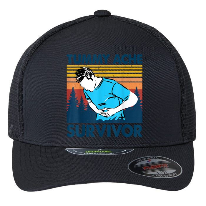Funny Tummy Ache Survivor ShirtTummy Ache Survivor Design Flexfit Unipanel Trucker Cap