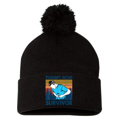 Funny Tummy Ache Survivor ShirtTummy Ache Survivor Design Pom Pom 12in Knit Beanie