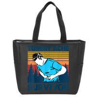 Funny Tummy Ache Survivor ShirtTummy Ache Survivor Design Zip Tote Bag