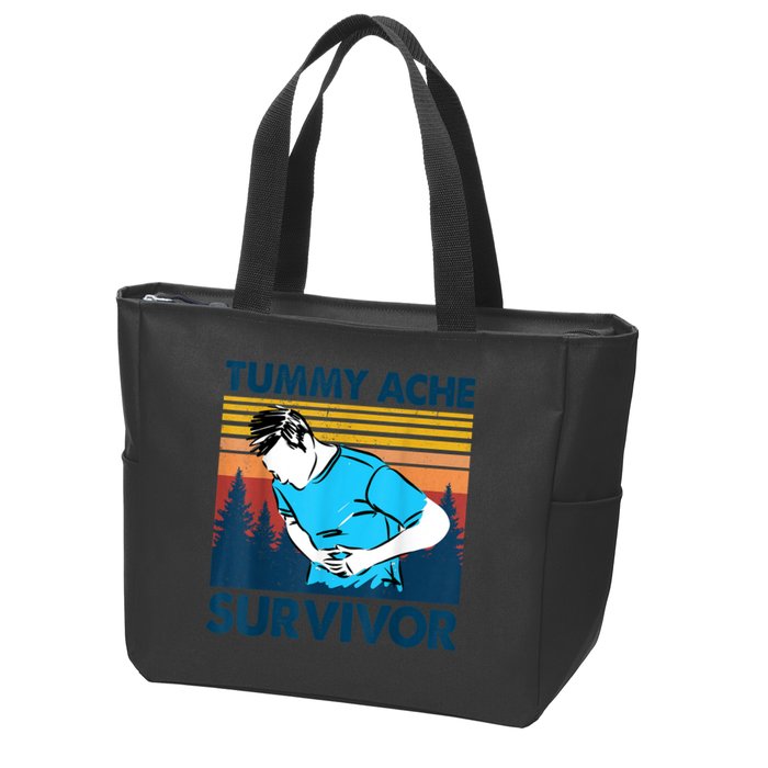 Funny Tummy Ache Survivor ShirtTummy Ache Survivor Design Zip Tote Bag