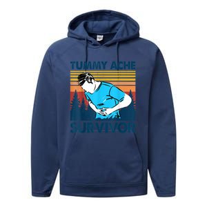 Funny Tummy Ache Survivor ShirtTummy Ache Survivor Design Performance Fleece Hoodie