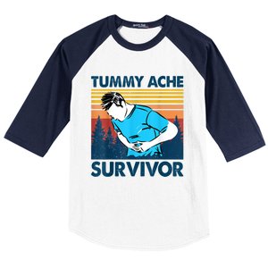 Funny Tummy Ache Survivor ShirtTummy Ache Survivor Design Baseball Sleeve Shirt