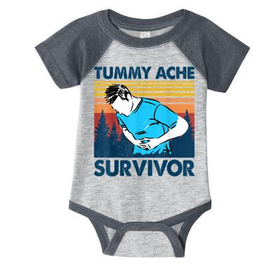 Funny Tummy Ache Survivor ShirtTummy Ache Survivor Design Infant Baby Jersey Bodysuit