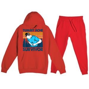 Funny Tummy Ache Survivor ShirtTummy Ache Survivor Design Premium Hooded Sweatsuit Set