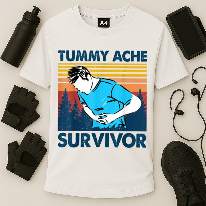 Funny Tummy Ache Survivor ShirtTummy Ache Survivor Design Performance Shirt
