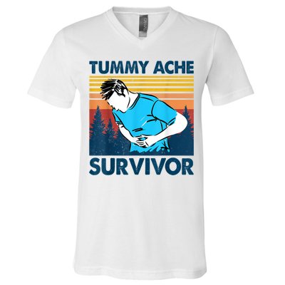 Funny Tummy Ache Survivor ShirtTummy Ache Survivor Design V-Neck T-Shirt