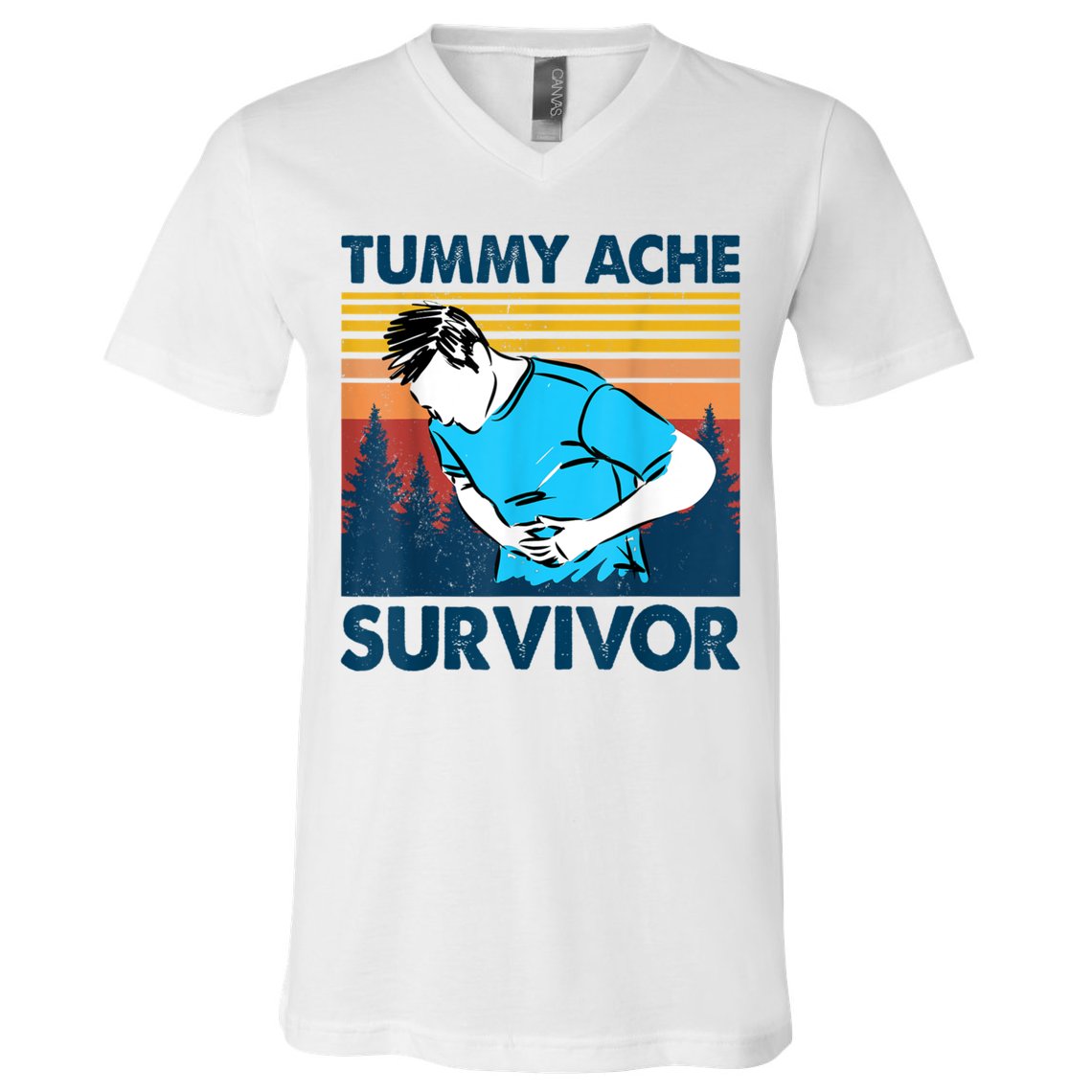 Funny Tummy Ache Survivor ShirtTummy Ache Survivor Design V-Neck T-Shirt