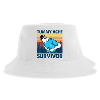 Funny Tummy Ache Survivor ShirtTummy Ache Survivor Design Sustainable Bucket Hat