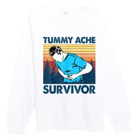 Funny Tummy Ache Survivor ShirtTummy Ache Survivor Design Premium Crewneck Sweatshirt