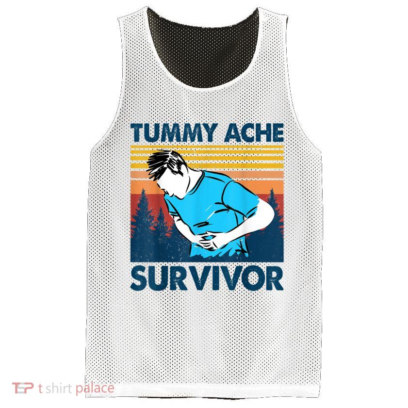 Funny Tummy Ache Survivor ShirtTummy Ache Survivor Design Mesh Reversible Basketball Jersey Tank
