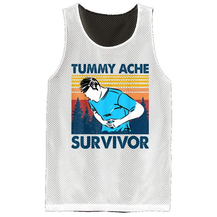 Funny Tummy Ache Survivor ShirtTummy Ache Survivor Design Mesh Reversible Basketball Jersey Tank