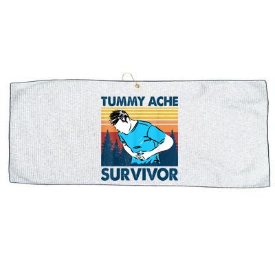 Funny Tummy Ache Survivor ShirtTummy Ache Survivor Design Large Microfiber Waffle Golf Towel