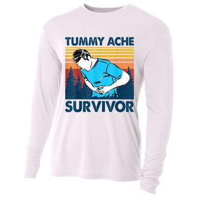 Funny Tummy Ache Survivor ShirtTummy Ache Survivor Design Cooling Performance Long Sleeve Crew