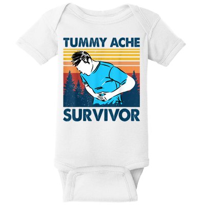 Funny Tummy Ache Survivor ShirtTummy Ache Survivor Design Baby Bodysuit