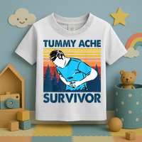Funny Tummy Ache Survivor ShirtTummy Ache Survivor Design Toddler T-Shirt