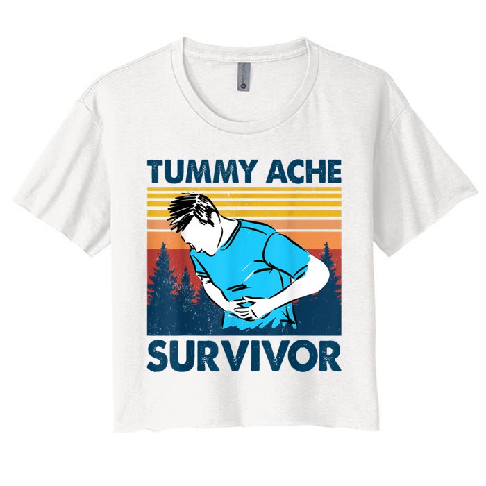 Funny Tummy Ache Survivor ShirtTummy Ache Survivor Design Crop Top