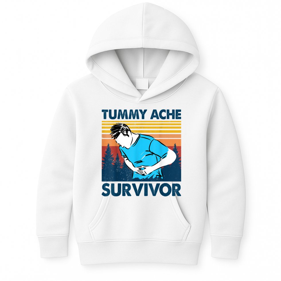 Funny Tummy Ache Survivor ShirtTummy Ache Survivor Design Kids Hoodie