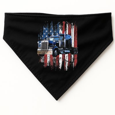 Funny Trucker American Flag Truck Driver Shirt Truck Driver Gift  USA-Made Doggie Bandana