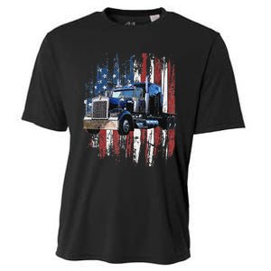 Funny Trucker American Flag Truck Driver Shirt Truck Driver Gift  Cooling Performance Crew T-Shirt