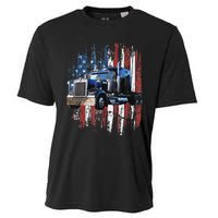 Funny Trucker American Flag Truck Driver Shirt Truck Driver Gift  Cooling Performance Crew T-Shirt