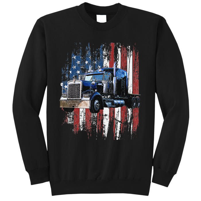 Funny Trucker American Flag Truck Driver Shirt Truck Driver Gift  Sweatshirt