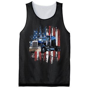 Funny Trucker American Flag Truck Driver Shirt Truck Driver Gift  Mesh Reversible Basketball Jersey Tank