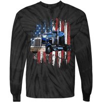 Funny Trucker American Flag Truck Driver Shirt Truck Driver Gift  Tie-Dye Long Sleeve Shirt