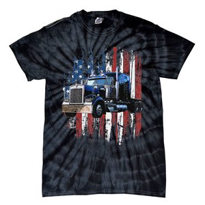 Funny Trucker American Flag Truck Driver Shirt Truck Driver Gift  Tie-Dye T-Shirt