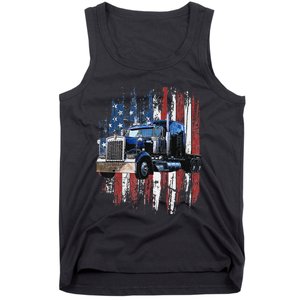 Funny Trucker American Flag Truck Driver Shirt Truck Driver Gift  Tank Top