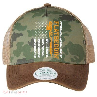 Flatbedder Truck American Flag Patriotic Flatbed Trucker Legacy Tie Dye Trucker Hat