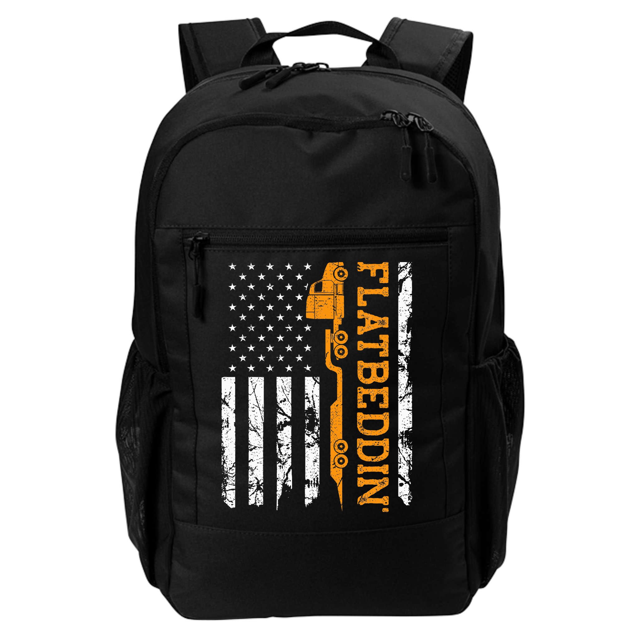 Flatbedder Truck American Flag Patriotic Flatbed Trucker Backpack