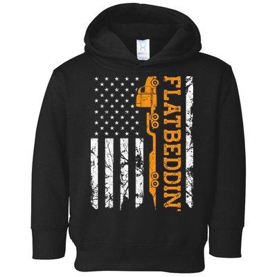 Flatbedder Truck American Flag Patriotic Flatbed Trucker Toddler Hoodie