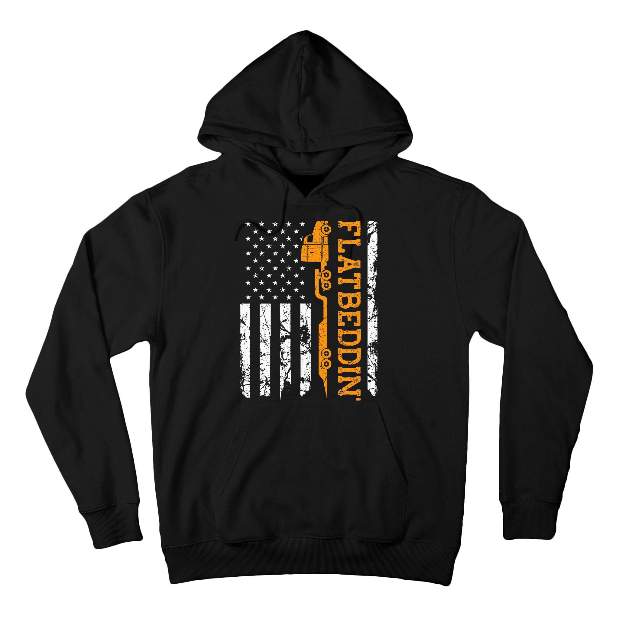 Flatbedder Truck American Flag Patriotic Flatbed Trucker Tall Hoodie
