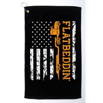 Flatbedder Truck American Flag Patriotic Flatbed Trucker Golf Towel