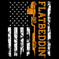 Flatbedder Truck American Flag Patriotic Flatbed Trucker Womens T-Shirt