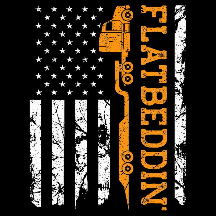 Flatbedder Truck American Flag Patriotic Flatbed Trucker Womens T-Shirt