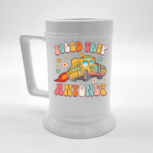 Field Trip Anyone Groovy School Bus Driver Yellow Bus Beer Stein