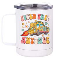 Field Trip Anyone Groovy School Bus Driver Yellow Bus 12 oz Stainless Steel Tumbler Cup