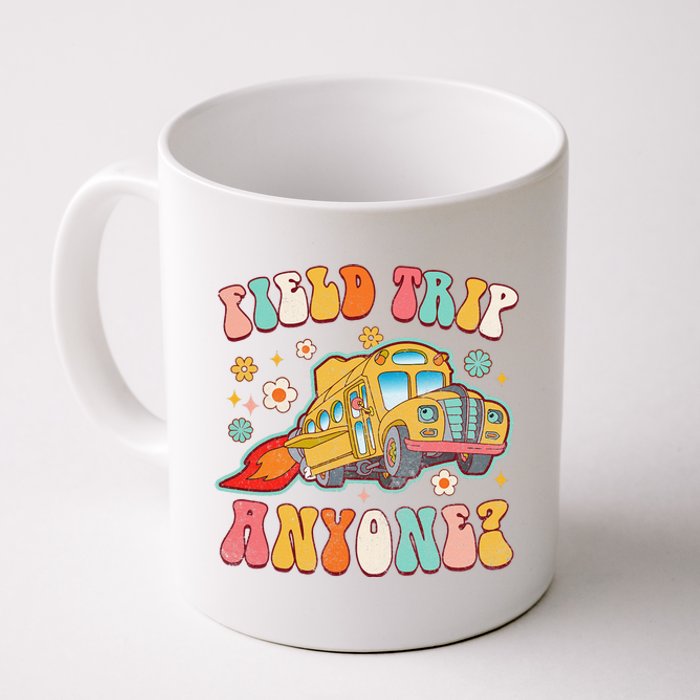 Field Trip Anyone Groovy School Bus Driver Yellow Bus Coffee Mug